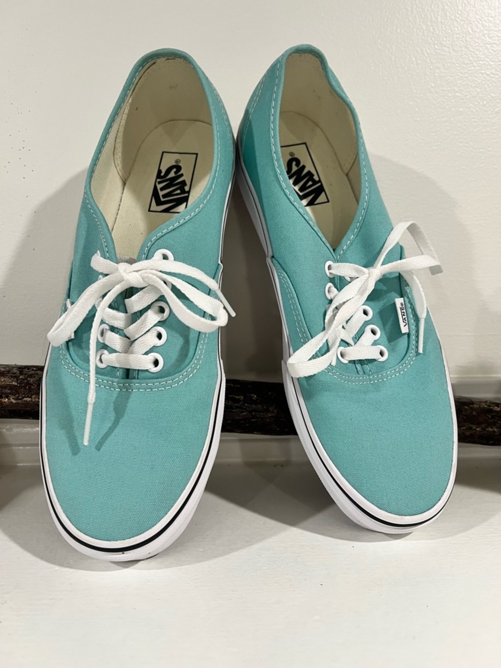 Vans Classic Low-Top Sneakers in Aqua with White Laces